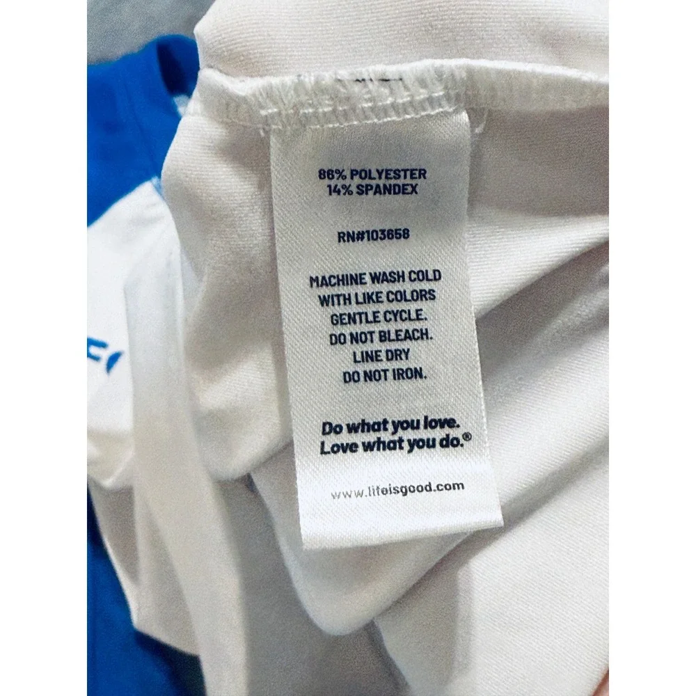 Life is Good Size 10 White‎ Blue Long Sleeve Rash Guard Kid Boys Swim Cruise